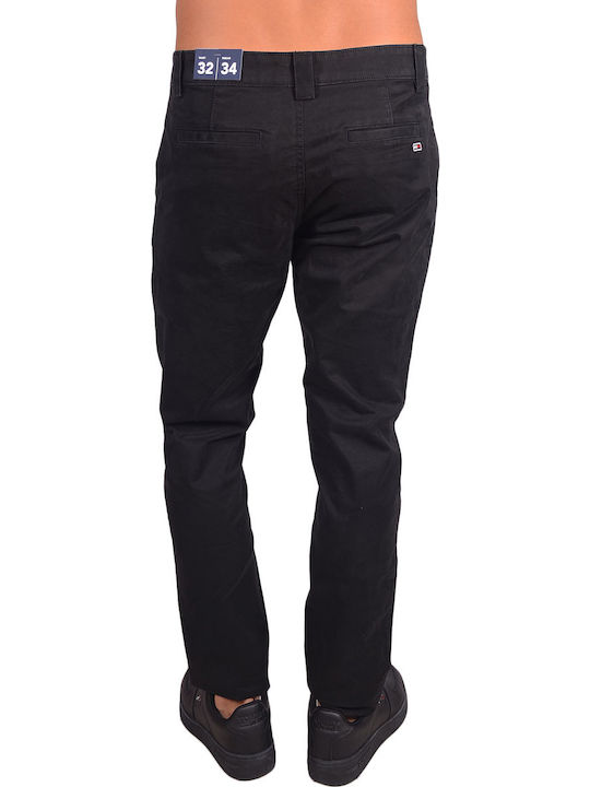 Tommy Hilfiger Scanton Ανδρικό Παντελόνι Chino σε Slim Εφαρμογή Μαύρο