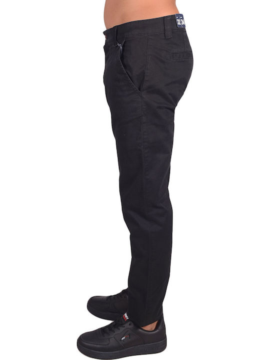Scanton Trousers Chino Elastic in Slim Fit Black