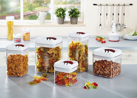 Leifheit Fresh & Easy Pasta Storage Box with Airtight Lid Plastic Transparent 1700ml