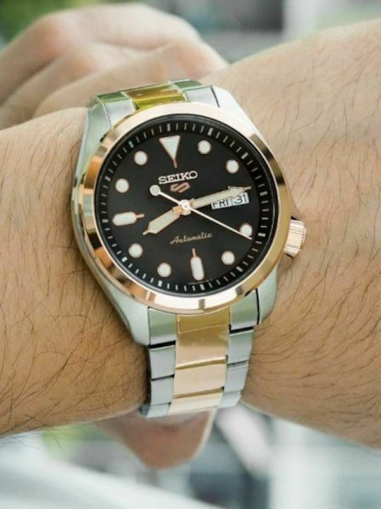 Seiko 5 Sports Ρολόι Αυτόματο με Μεταλλικό Μπρασελέ