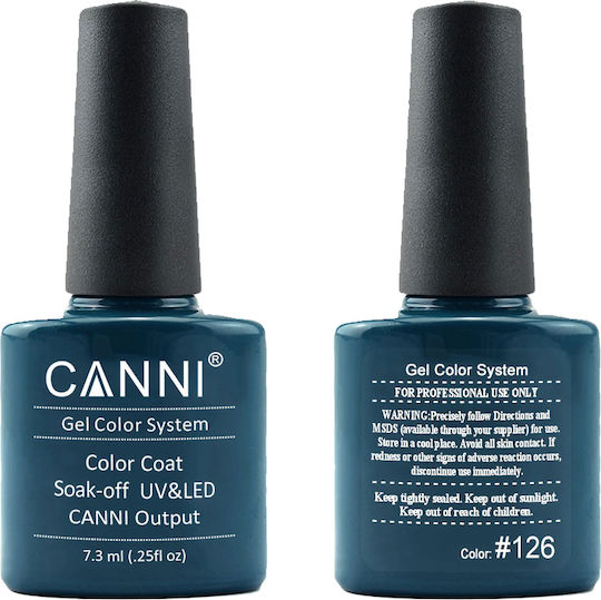 Canni Classic Ημιμόνιμο Βερνίκι Νυχιών 126 Dark Green Blue 7.3ml