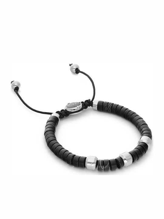 Diesel Herren Armband Makramee aus Kabel mit Perlen