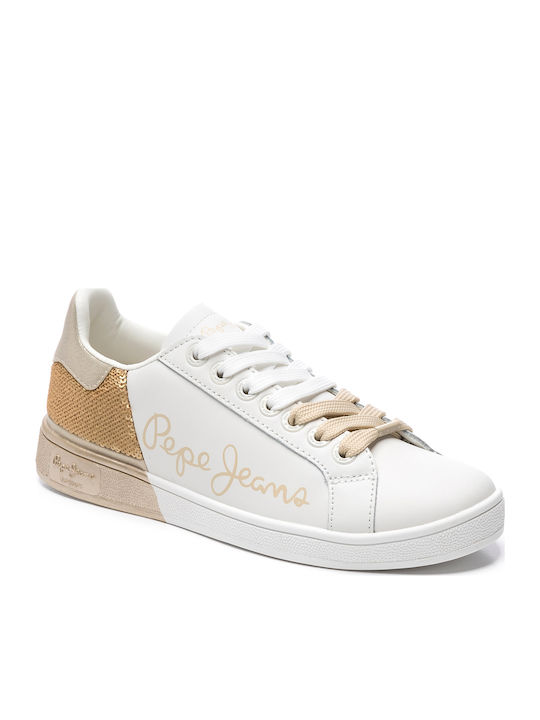 Pepe Jeans Brompton Sequins Women's Sneakers White