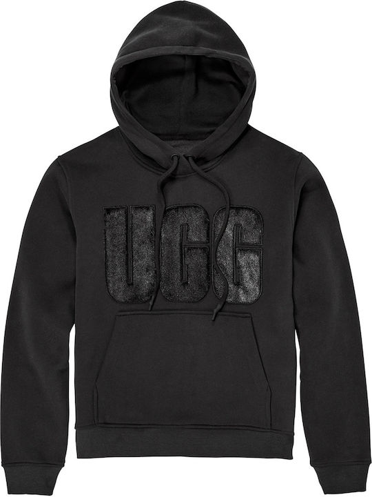 Rey Fuzzy Logo Women's Sweatshirt Hooded Black