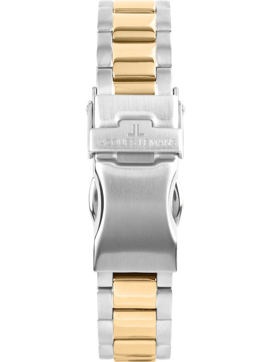 Jacques Lemans Derby Γυναικείο Ρολόι 30mm Μπαταρίας με Μεταλλικό Μπρασελέ