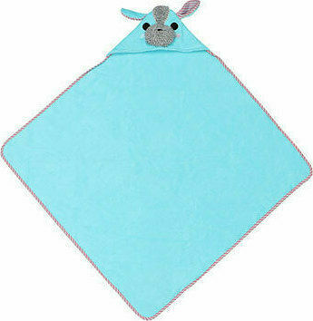 Zoocchini Baby-Badetuch mit Kapuzen Hund Hellblau 77x77cm