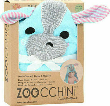 Zoocchini Baby-Badetuch mit Kapuzen Hund Hellblau 77x77cm