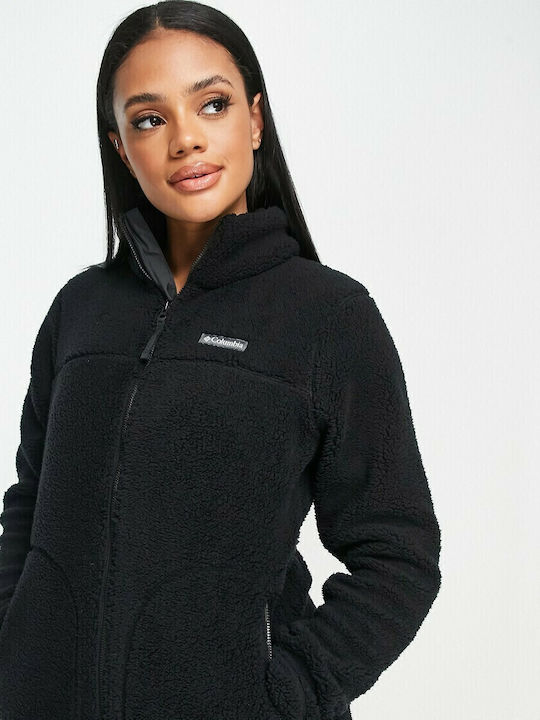 West Bend Full Short Women's Cardigan with Zipper Black