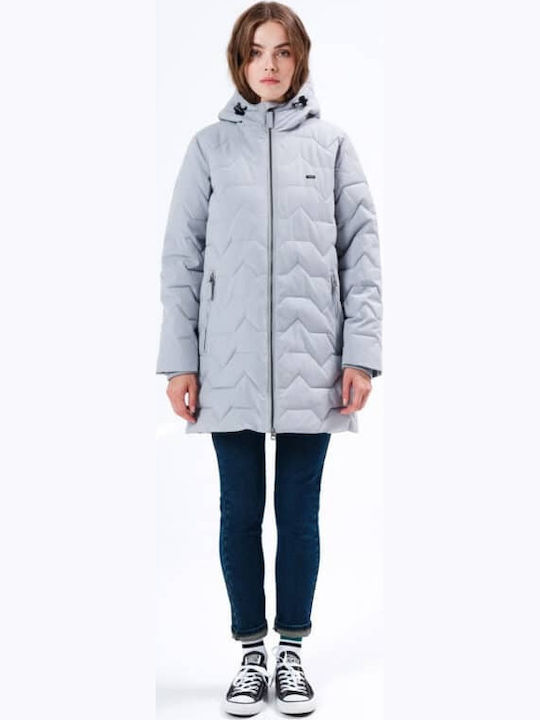 Μακρύ Γυναικείο Puffer Μπουφάν για Χειμώνα Ice