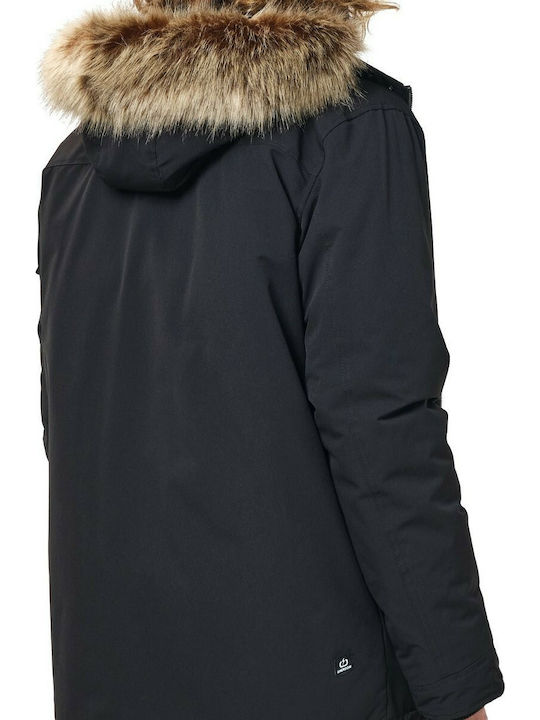 Winter Jacke Parka Winddicht Schwarz