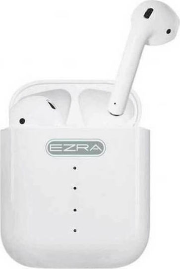 Ezra TWS-09 Earbud Bluetooth Handsfree Ακουστικά με Θήκη Φόρτισης Λευκά