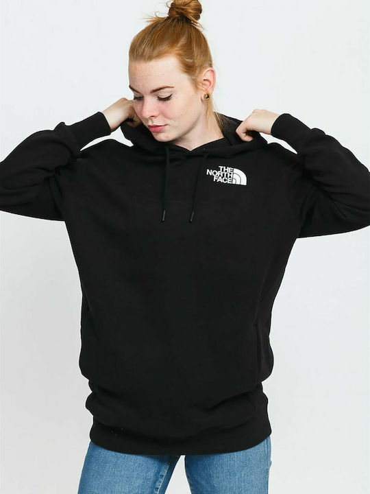 Long Women's Sweatshirt Hooded Black