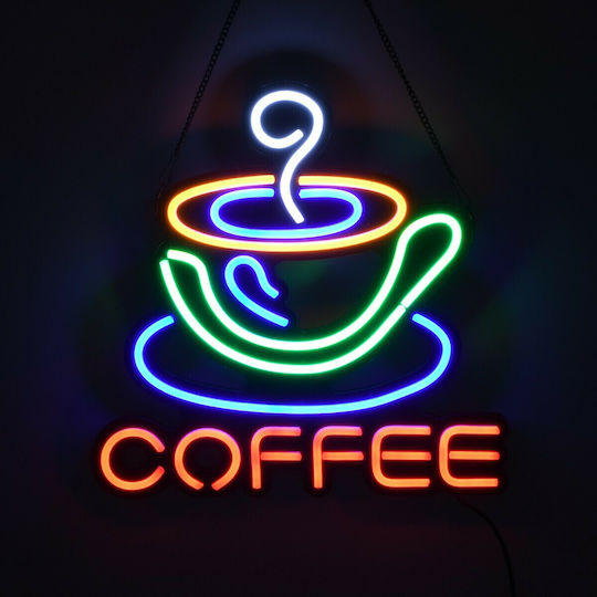 GloboStar LED Sign One - Sided 38x38cm Light Blue / Yellow / Red / White / Green