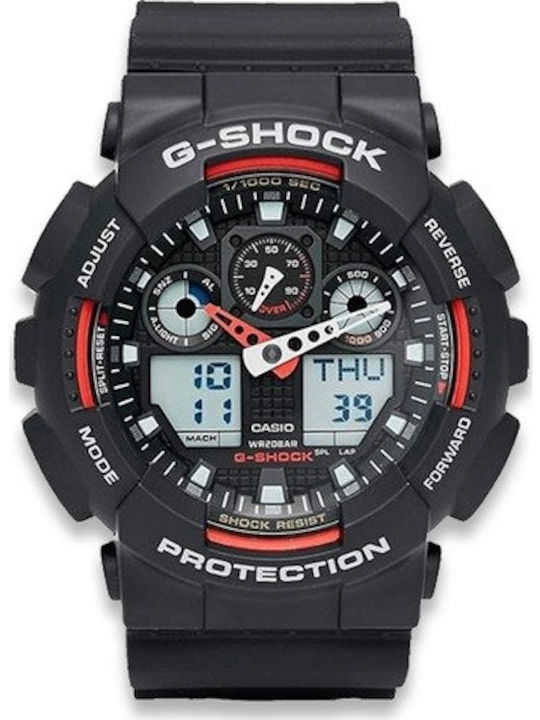 Casio G-Shock Analog/Digital Men's Watch 51mm Chronograph Battery with Black Rubber Strap