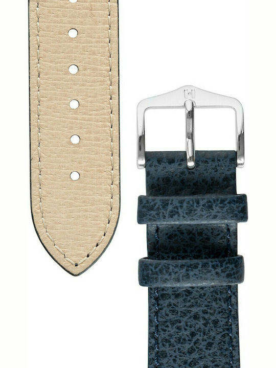 Hirsch Kansas Long Leather Strap Navy Blue 22mm
