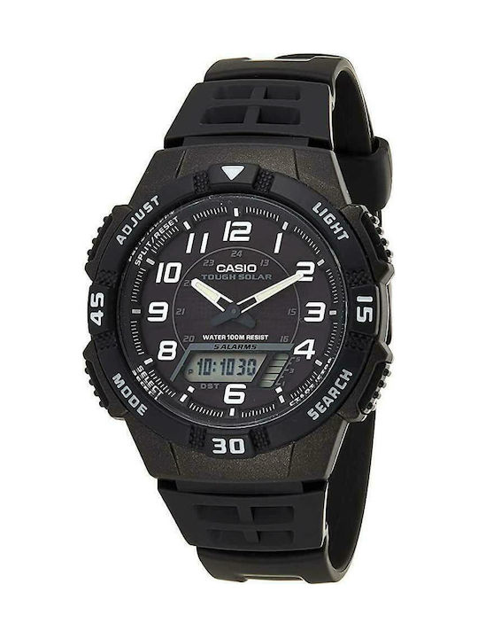 Casio Ceas Barbătesc 41mm Solar cu Curea din Cauciuc Neagră EF