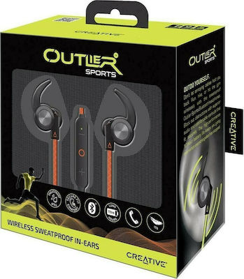 Creative Outlier Sports In-ear Bluetooth Handsfree Ακουστικά με Αντοχή στον Ιδρώτα Πορτοκαλί