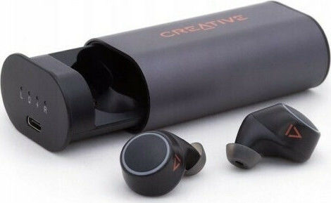 Creative Outlier Air In-ear Bluetooth Handsfree Ακουστικά με Αντοχή στον Ιδρώτα και Θήκη Φόρτισης Μαύρα