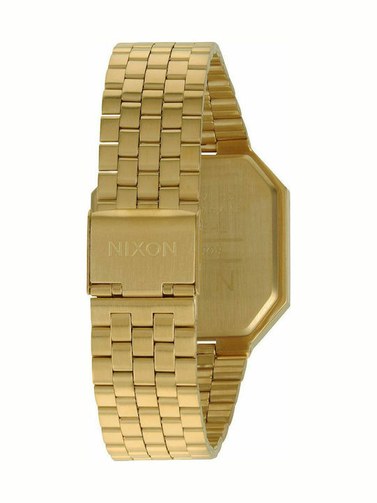 Nixon Digital Men's Watch 38mm Battery with Gold Metal Bracelet