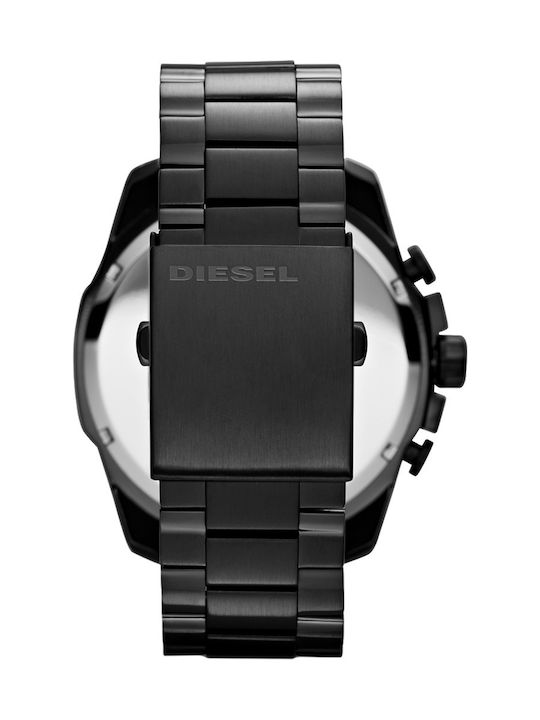 Diesel Mega Chief Men's Watch 51mm Chronograph Battery with Black Metal Bracelet