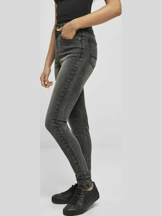 Talie înaltă Blugi de damă cu croială skinny Black Stone Washed