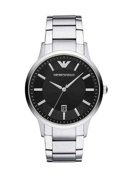Emporio Armani Renato Herrenuhr 43mm Batterie mit Silber Metallarmband