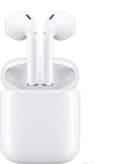 i12 Touch Earbud Bluetooth Handsfree Earphones with Charging Case White