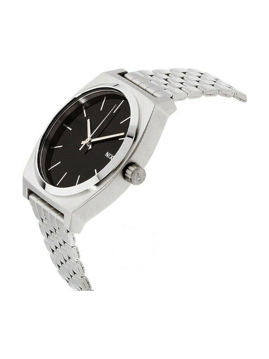 Nixon Ανδρικό Ρολόι 37mm Μπαταρίας με Ασημί Μεταλλικό Μπρασελέ