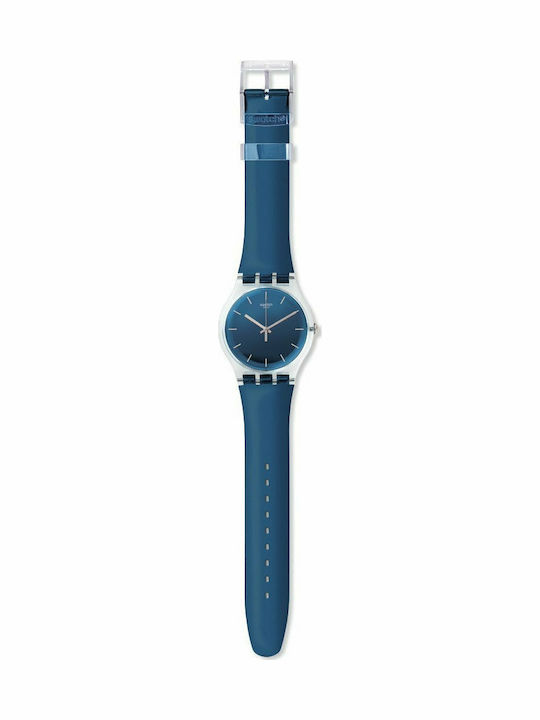 Swatch Encrier Men's Watch 41mm Battery with Blue Rubber Strap