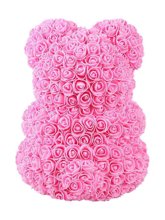 Fly Digital Ursuleț din Trandafiri Artificiali Teddy Bear Roses Roz 40cm 1buc