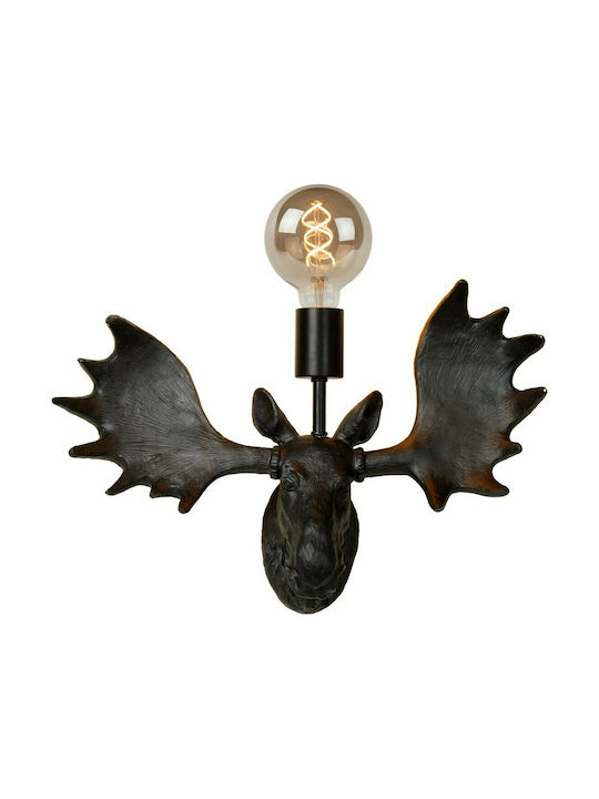 Lucide Lightning Moose Vintage Wall Lamp with E27 Socket Black 43cm