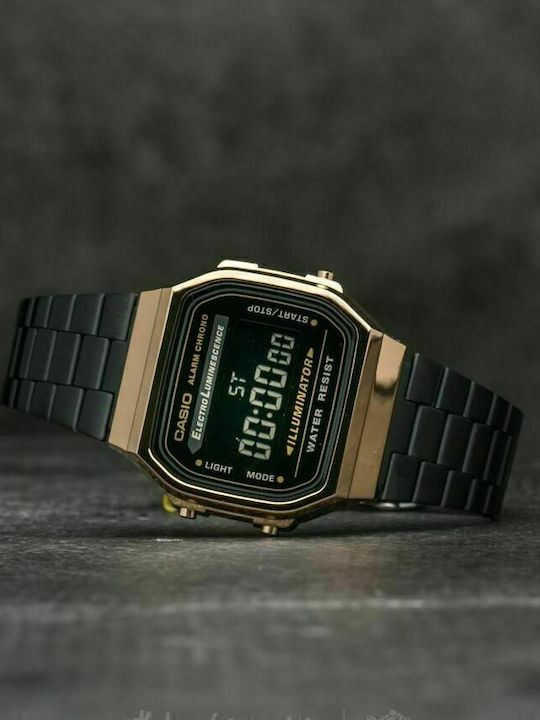 Casio Vintage Iconic Digital Men's Watch 36.3mm Battery with Black Metal Bracelet