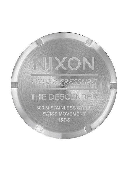 Nixon Ανδρικό Ρολόι 45mm Μπαταρίας με Ασημί Μεταλλικό Μπρασελέ