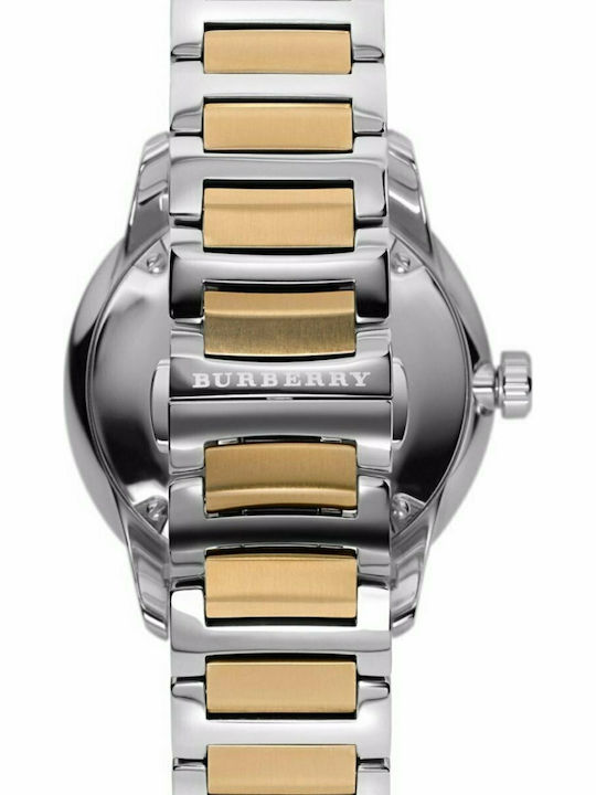 Burberry Мъжки часовник 40мм на батерия с сребърен метален гривна