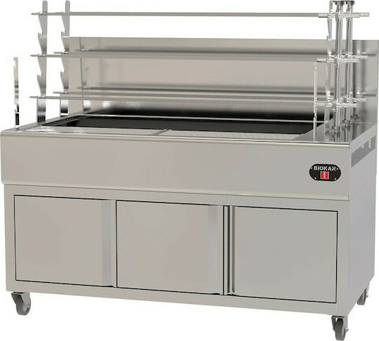 Biokan LG6 Spieß-Grill Kohle 5kW mit Abmessungen 83x160x154cm