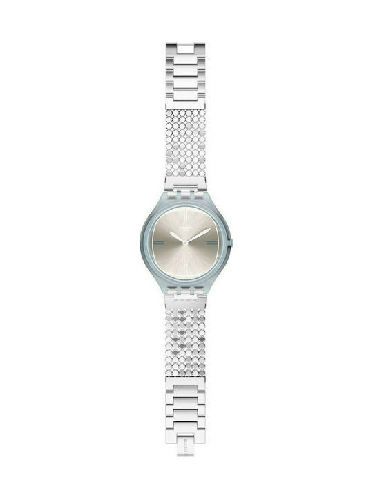 Swatch Skinscreen Uhr mit Silber Metallarmband