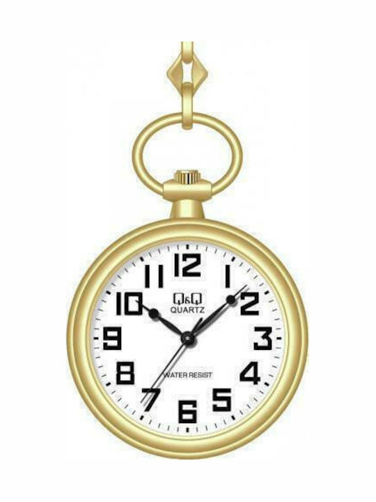Q&Q Ανδρικό Ρολόι 47mm Τσέπης Μπαταρίας