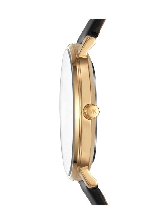 Michael Kors Pyper Γυναικείο Ρολόι 38mm Μπαταρίας με Μαύρο Δερμάτινο Λουράκι