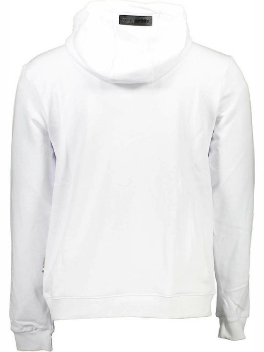 Plein Sport Men's Sweatshirt with Hood and Pockets White