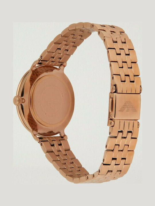 Emporio Armani Γυναικείο Ρολόι 28mm Μπαταρίας με Ροζ Χρυσό Μεταλλικό Μπρασελέ