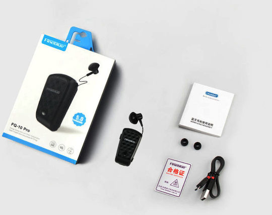 Fineblue FQ-10R PRO Earbud Bluetooth Handsfree Ακουστικό Πέτου Μαύρο