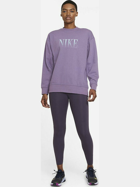 Dri-FIT Get Fit Дълго Дамско Суитшърт Френски Тери Лилав