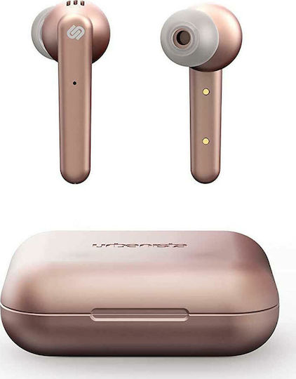 Urbanista Paris In-ear Bluetooth Handsfree Ακουστικά με Θήκη Φόρτισης Ροζ Χρυσά