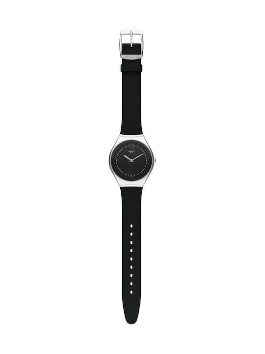 Swatch Skinalliage Uhr mit Schwarz Lederarmband