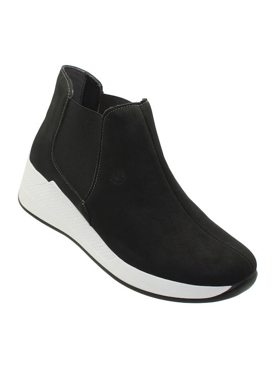 11010 Δερμάτινα Γυναικεία Chelsea Μποτάκια Black Croco