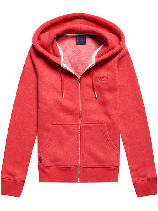 Ovin Vintage Logo Women's Sweatshirt Jacket Hooded Papaya Marl