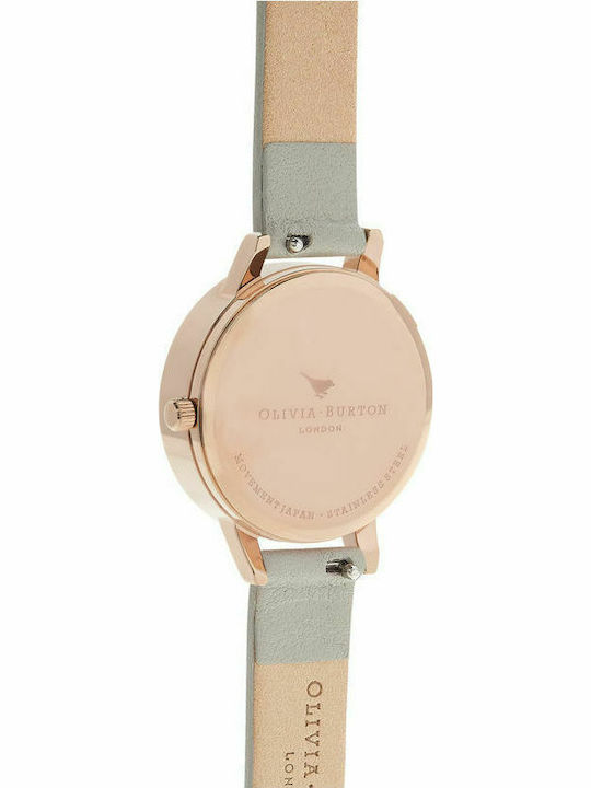 Olivia Burton Busy Bees Дамски Часовник 30мм Кварцов със Сива Кожена Каишка