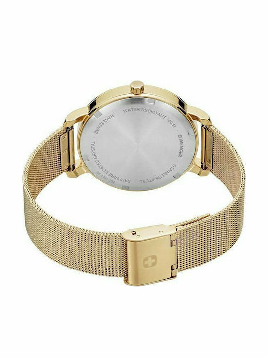 Wenger Metropolitan Donnissima Womens Watch 38mm Battery Gold