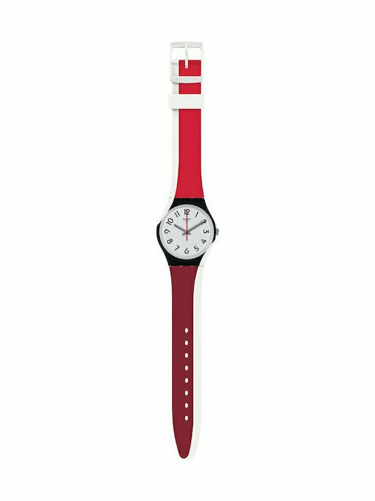Swatch Redtwist Γυναικείο Ρολόι 34mm Μπαταρίας με Καουτσούκ Λουράκι