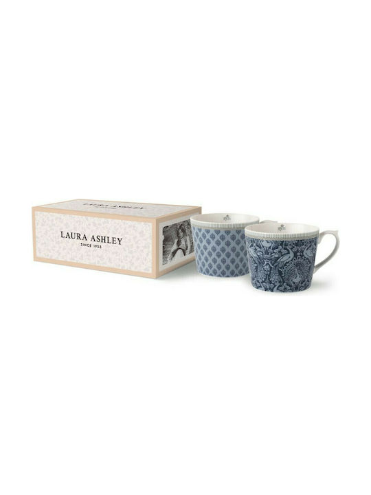 Laura Ashley Fine Bone Κούπα από Πορσελάνη Μπλε 280ml 2τμχ